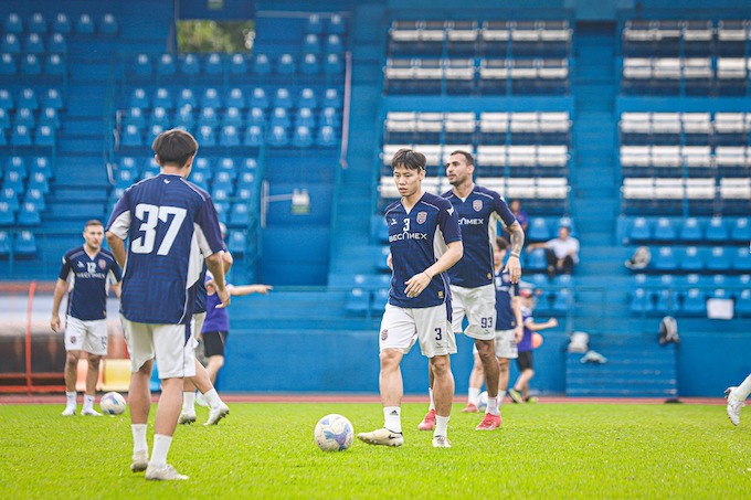 Bình Dương chuẩn bị cho trận đấu với Hải Phòng. ảnh: CTV